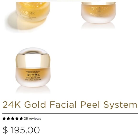 24K Gold! Premium D'OR 24k Facial Peel System- $195 retail - Picture 2 of 6